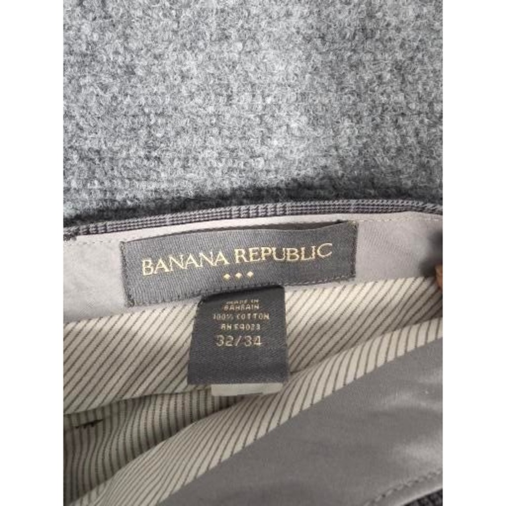 Banana Republic Mens Brown Glen Plaid Windowpane Cotton Dress Pants 32x34 Work - Picture 3 of 10